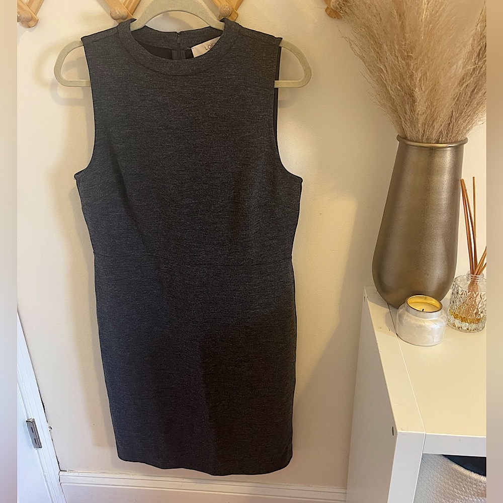 Gray shift dress from the LOFT, size 12P. Business casual or professional!